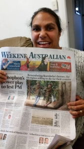 Rona Tranby Grant recipient Elsie Amamoo with The Australian newspaper