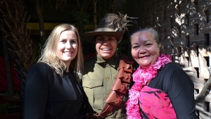 Dr. Belinda Rusoon, Elsie Amamoo, and Auntie Donna Ingram at Tranby College for Rona Tranby orientation